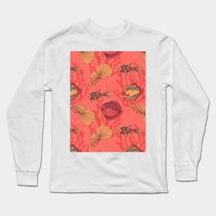 Fishes on living coral background Long Sleeve T-Shirt